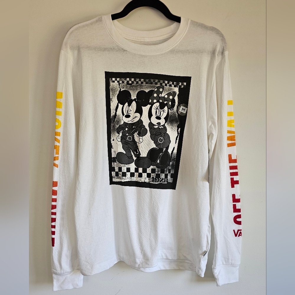 NWT Mickey & Minnie Disney x Vans Long Sleeve T Shirt M Medium